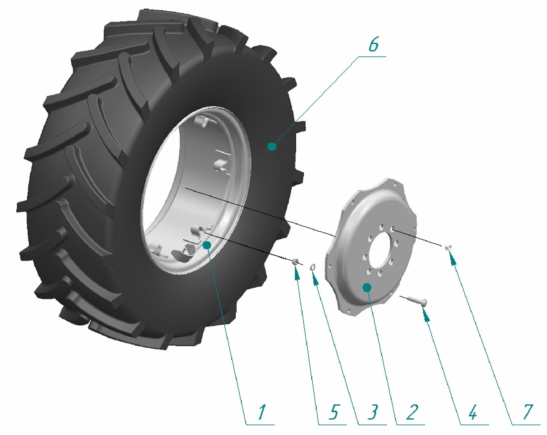 Колеса передние ведущие (с шиной 420/70R24 или 14.9R24) 1221-3101010-01 